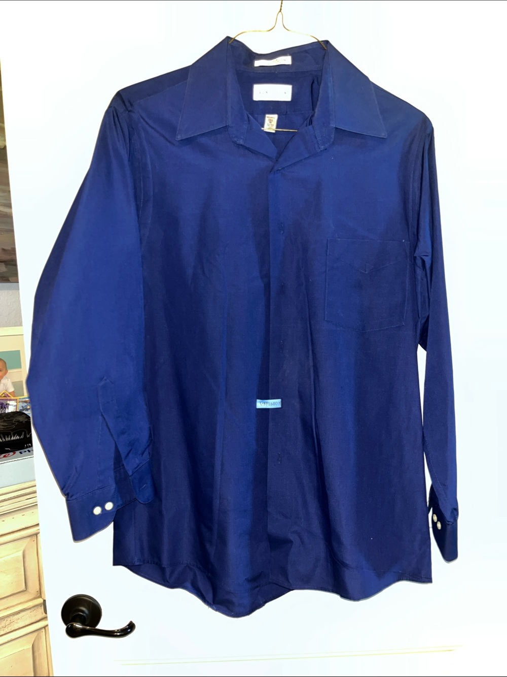 Van Heusen Navy Blue Long Sleeve Dress Shirt